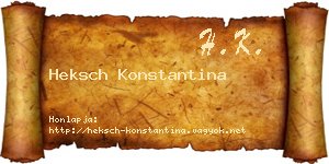Heksch Konstantina névjegykártya